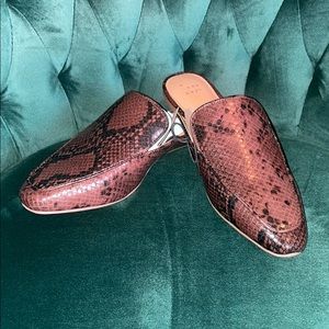 Brown/Black snake print Mules